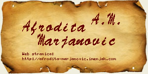 Afrodita Marjanović vizit kartica